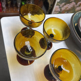 MCM Amber Art Glass Coupe Glasses - set of 4