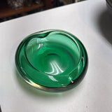 MCM Art Glass Green Ashtray