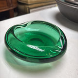 MCM Art Glass Green Ashtray