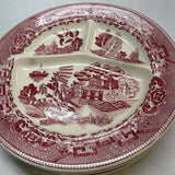 Vintage Willow Red Grill Plate (3 Section)