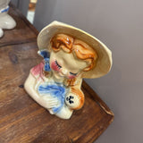 Shawnee Pottery Ceramic Wall Pocket - Girl w Doll