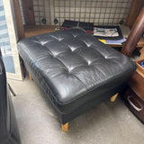 Black Leather Ottoman