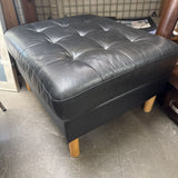 Black Leather Ottoman
