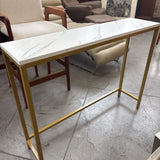 Gold and Faux Marble Console
