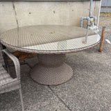 Round Outdoor Dining Table w Glass Top