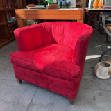 Red Ultra Suede Tub Chair