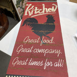Kitchen Rooster Wood Sign