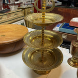 Vintage Brass 3-Tier Serving/Trinket Dish