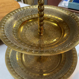 Vintage Brass 3-Tier Serving/Trinket Dish