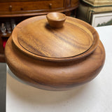 Vintage MCM Lidded Wood Bowl