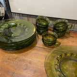Vintage Indiana Glass Kings Crown Thumbprint Set-Set of 6