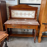 Antique Marble Top Washstand w/Towel Bars