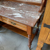 Antique Marble Top Washstand w/Towel Bars