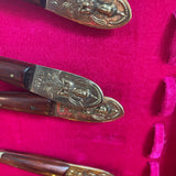 Vintage Mid-Century Brass&Rosewood Siam Flatware Set