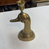 Vintage Brass Duck Candlestick