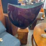 Large Handmade Artisan Metal Vessel w/Wood Stand