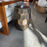 William Sonoma Stool/Side Table w/Glass Top