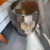 William Sonoma Stool/Side Table w/Glass Top