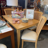 Custom Made Wood Dining Tablew/1 Leaf w/4 Chairs