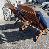 Folding Teak Deck Chair w/Cushion