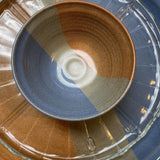 Studio Pottery Platter w/Divider Dish and Dip Bowl