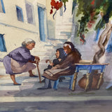 K. Graver "The Gossips" Watercolor