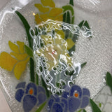 Art Glass Floral Heart Plate