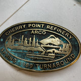 Vintage Brass Belt Buckle-Cherry Point