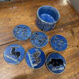 African Themed Soapstone Coaster Set
