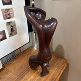 Hand Carved Wood African Thinking Man Sculpture