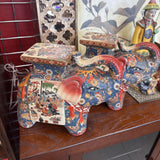 Japanese Porcelain Satsuma Style Elephant Figurines