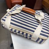 Covered Casserole in Striped Casserole Holder Bag