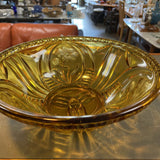 Vintage Amber Glass Pedestal Bowl