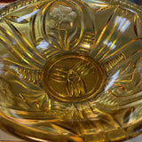 Vintage Amber Glass Pedestal Bowl