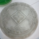 Indiana Glass Frosted Cake Stand "Daisy Diane"