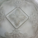 Indiana Glass Frosted Cake Stand "Daisy Diane"