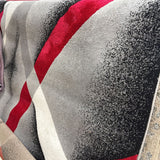 Modern Gray Red Black Rug