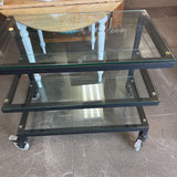 Rolling Metal/Glass Utility Cart