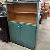 Vintage Painted Cabinet/Hutch w @ Doors & 2 Shelves
