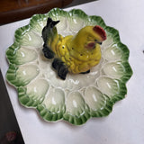 Vintage Chicken Deviled Egg Plate