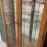 Oak Curio Cabinet w/4 Glass Shelves