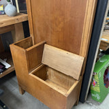Antique Wood Hall Tree w/Mirror