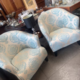 Damask Upholstered Accent Arm Chair