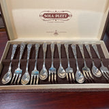 Vintage Sola-Pleet Silverplate Coffee Spoons&Cocktail Forks