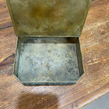 Vintage Metal Flip Top Floral Box