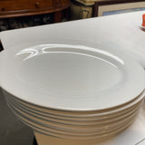Set of 8 Ceramic Oval Dinner Plates