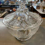 Vintage Etched Glass Candy Dish
