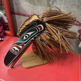 Northwest Coast Indigenous Raven Mask on Stand