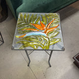 Glass Leaf Design Side Table