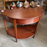 MSE Half Moon Wood Console Table w/Drawer